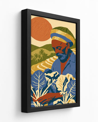 Callaloo Morning - Dark Wood Framed Canvas
