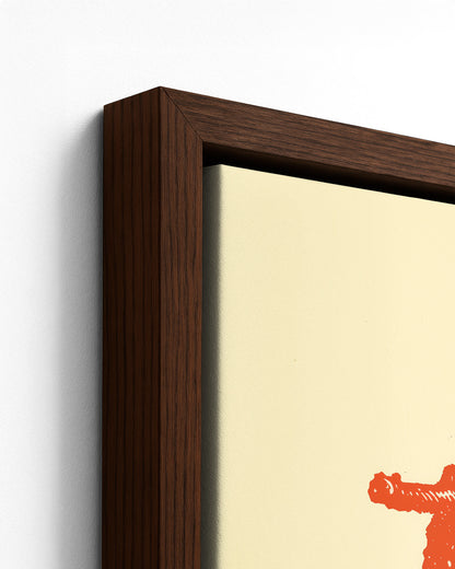 Cane Cutter - Dark Wood Framed Canvas Detail