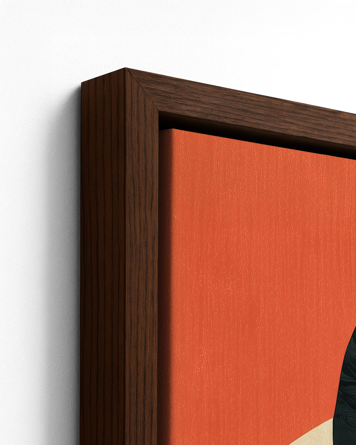 Serving - Dark Wood Framed Canvas Detail