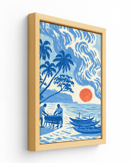 Morning Catch - Wood Framed Canvas