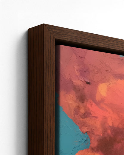 Pimento Smoke - Dark Wood Framed Canvas Detail