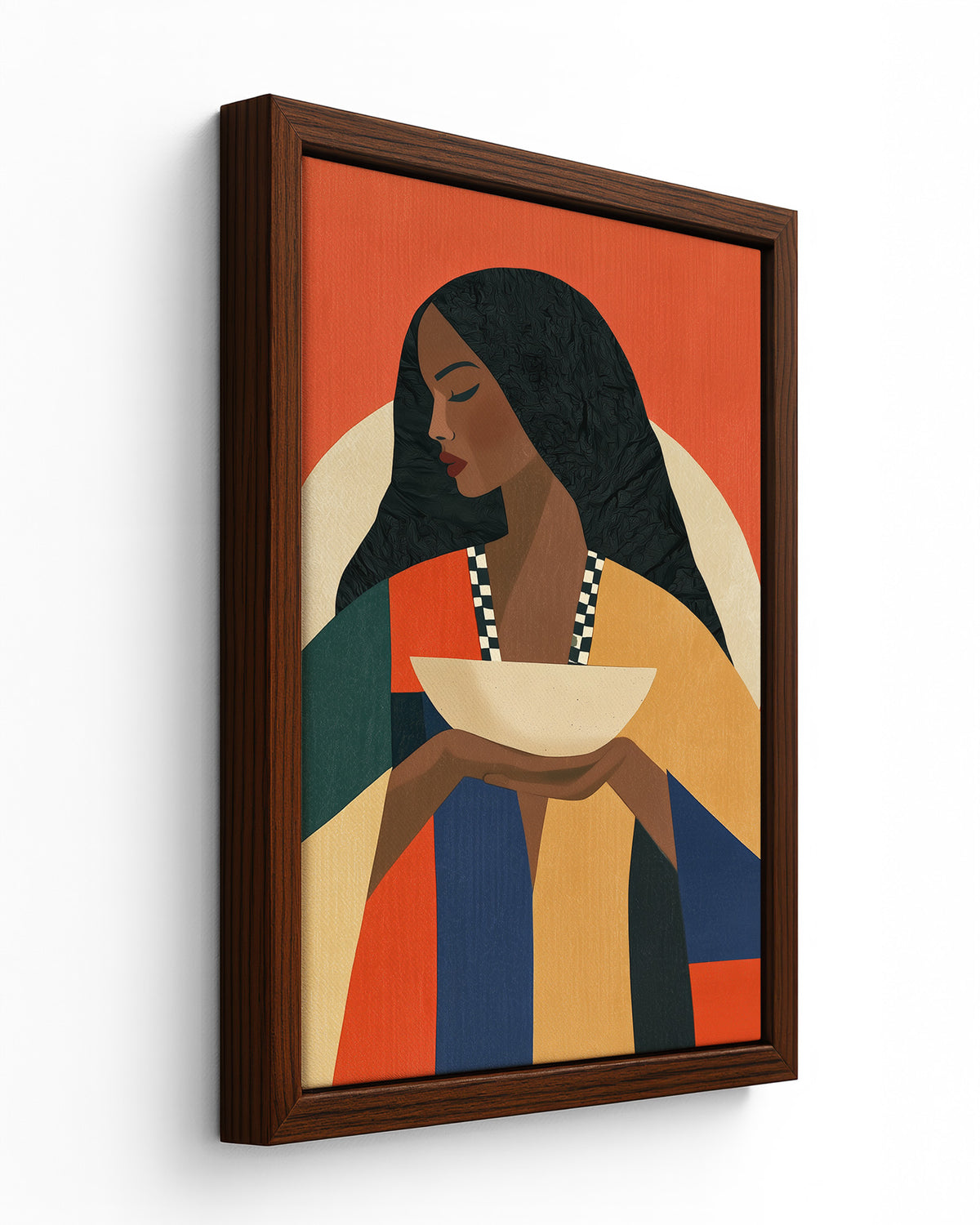 Serving - Dark Wood Framed Canvas
