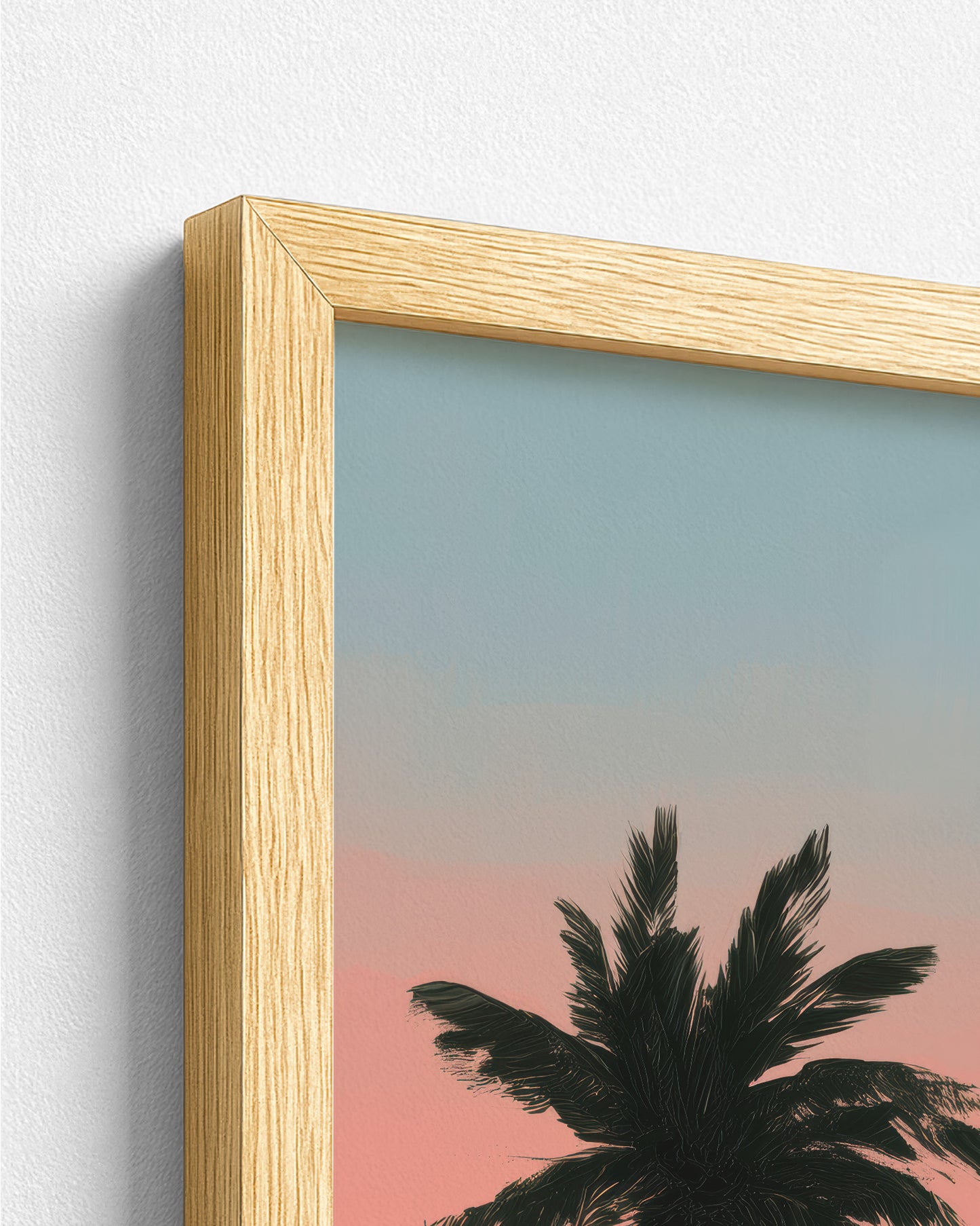 Salted Sunfall wood frame corner detail