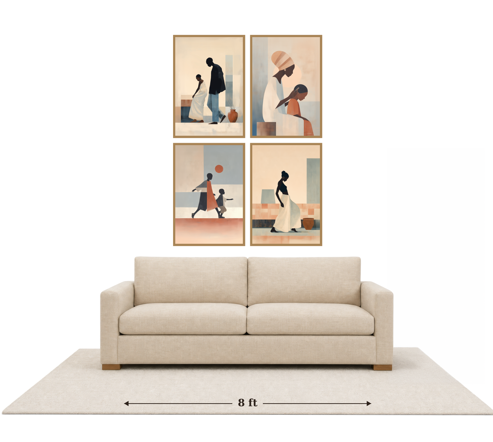 XX Large gallery wall above an 8 ft couch