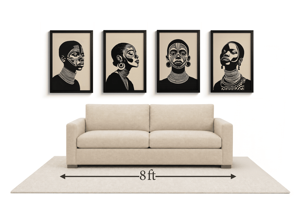 XX Large gallery wall above an 8 ft couch